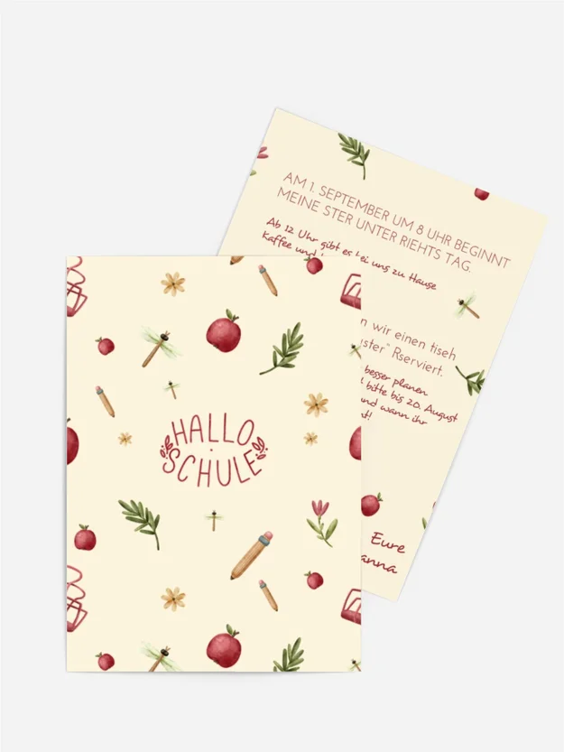 Einladungskarte Einschulung Schule kleine Dinge