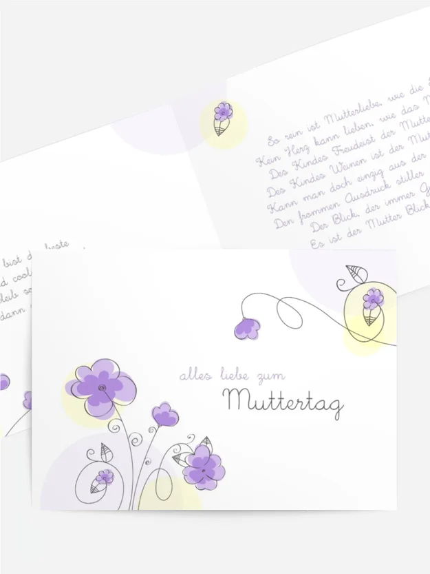 Grußkarte zum Muttertag Blumentraum Grußkarte zum Muttertag Blumentraum