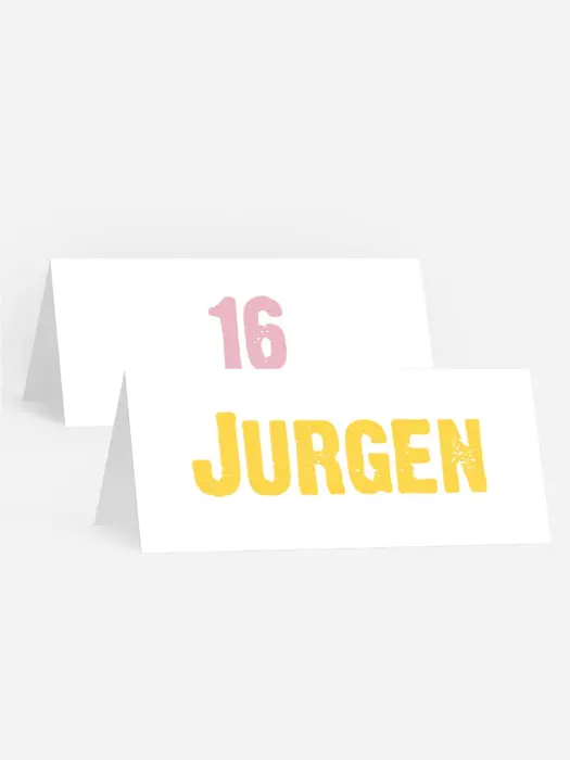 Tischkarte Geburtstag Farbklecksparty