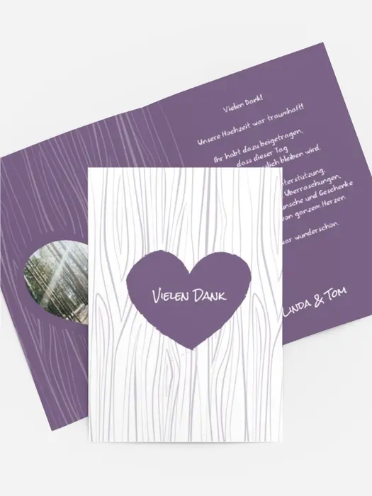 Dankeskarte Hochzeit "Heart bark" Dankeskarte Hochzeit "Heart bark"
