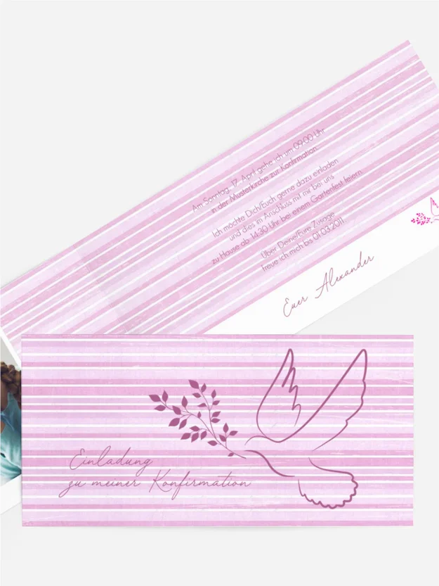 Einladungskarte Konfirmation_Taube 2