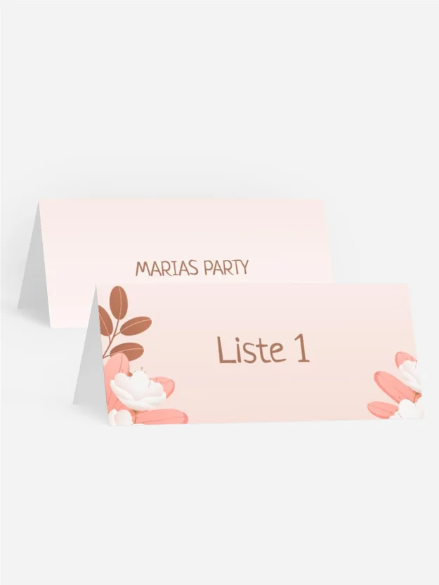 Tischkarte Geburtstag Karamellblumen Tischkarte Geburtstag Karamellblumen