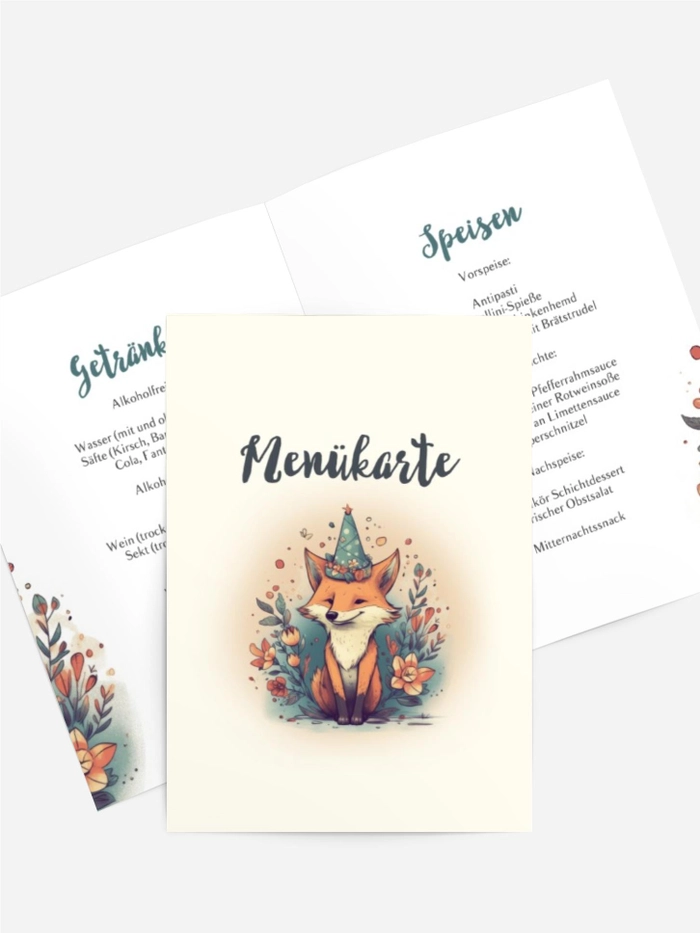 Menükarte Taufe Kleiner Fuchs Menükarte Taufe Kleiner Fuchs
