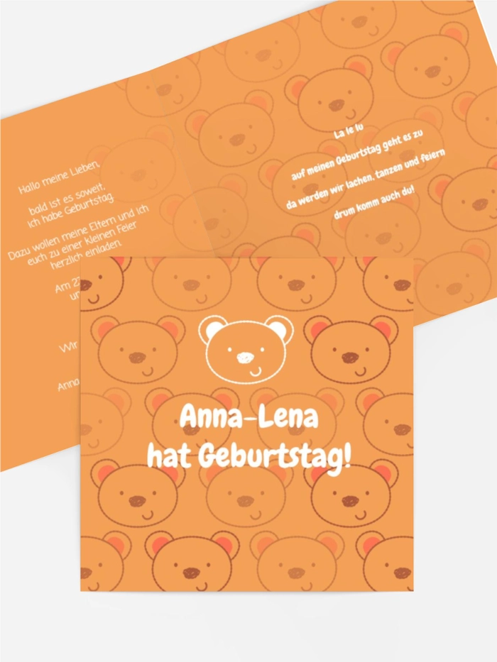 Einladung Kleinkind Bärchengesicht