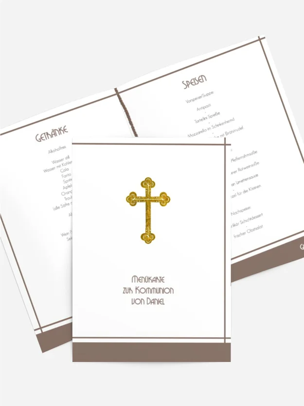 Menü zur Kommunion Gebetbuch