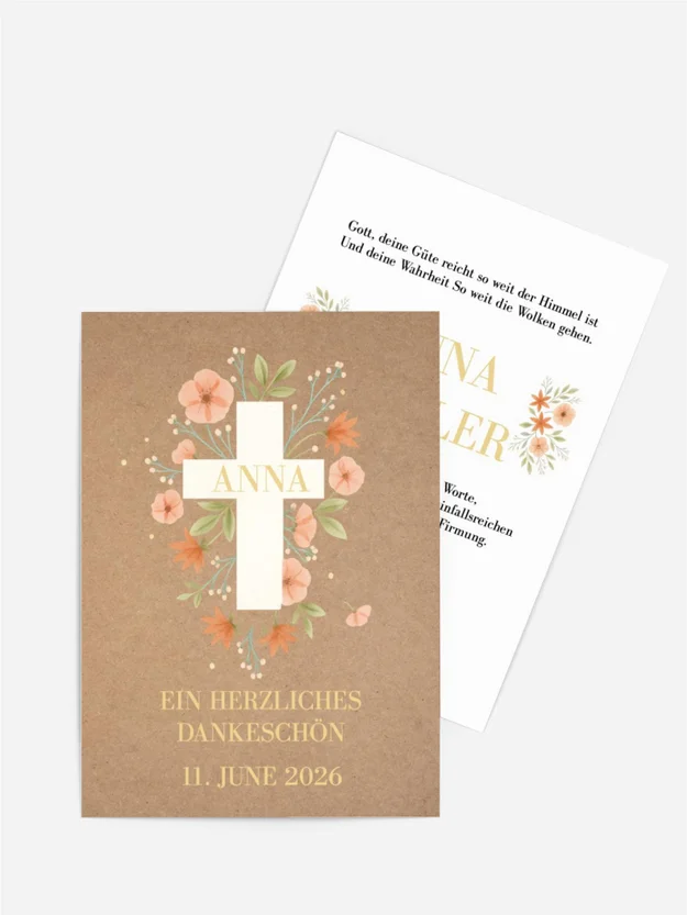 Dankeskarte Firmung Frische Sauberkeit