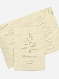 Weihnachten Menükarte Nahtbaum