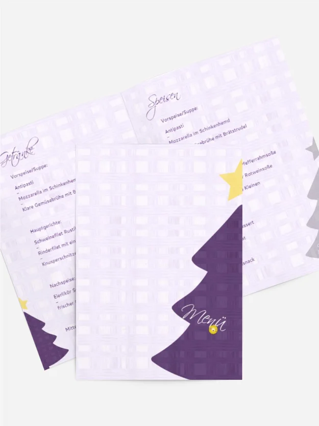 Menükarte zu Weihnachten Holzkaro