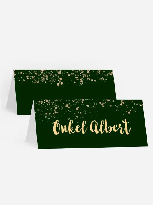 Tischkarte Weihnachten Goldene Blätter