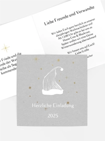 Weihnachtseinladung Zipfelmütze