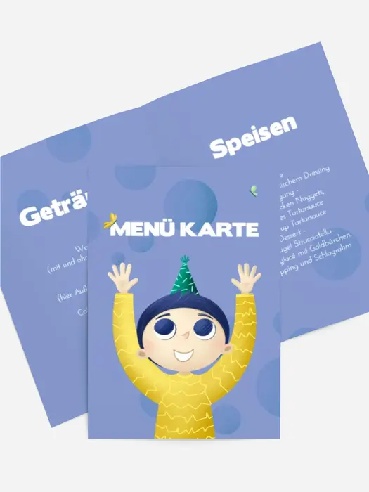 Menükarte Geburtstag  Urlaub Schmetterlinge