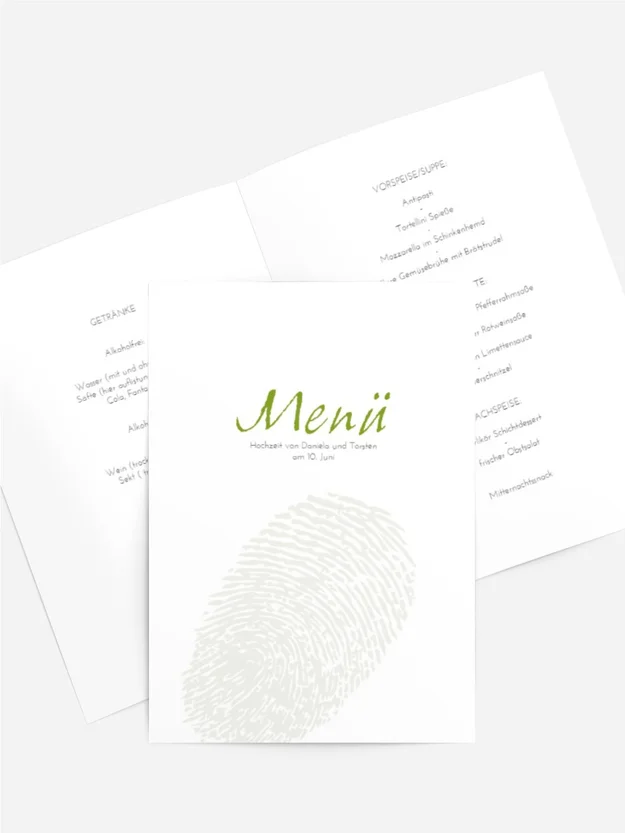 Menükarte Fingerprint