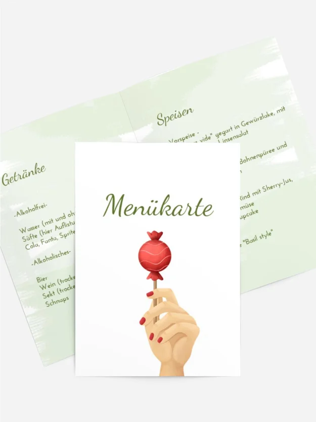Menükarte Geburtstag  Rote Stimmung