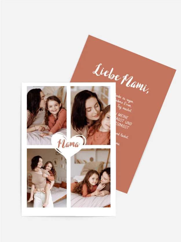 Grußkarte zum Muttertag Lange Haare