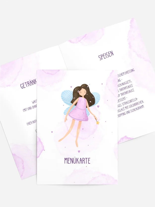 Menükarte Geburtstag Schmetterlingsfee Menükarte Geburtstag Schmetterlingsfee
