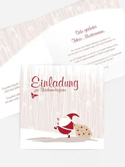 Weihnachtseinladung Weihnachtsmann