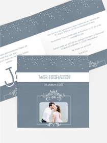 Hochzeitseinladung in zartem blau