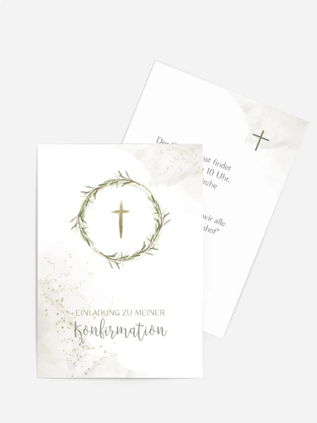 Einladungskarte Konfirmation Kräuterkranz Einladungskarte Konfirmation Kräuterkranz