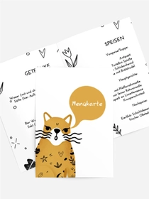 Menükarte Geburtstag Einladung von der Katze