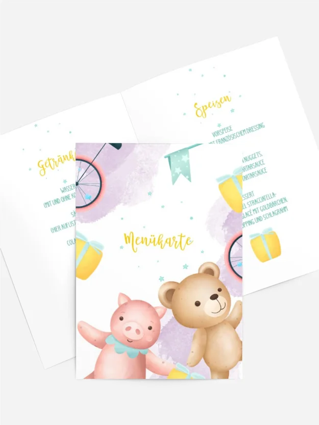 Menükarte Geburtstag Tierische Feier Menükarte Geburtstag Tierische Feier