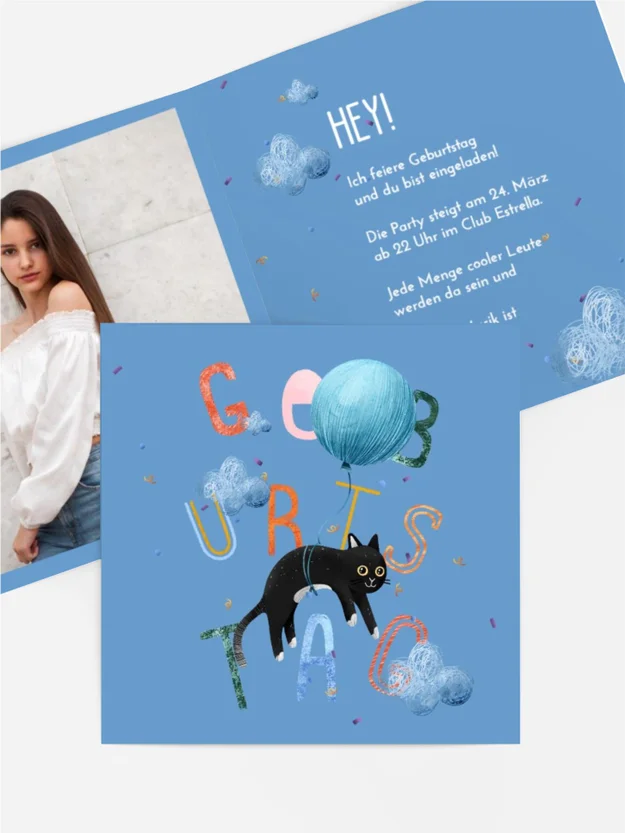 Geburtstagseinladung Komische Wolken Geburtstagseinladung Komische Wolken