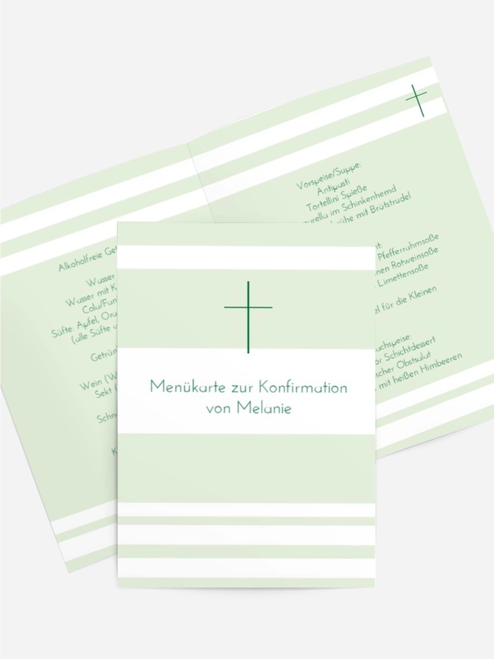 Menükarte Konfirmation Kreuz