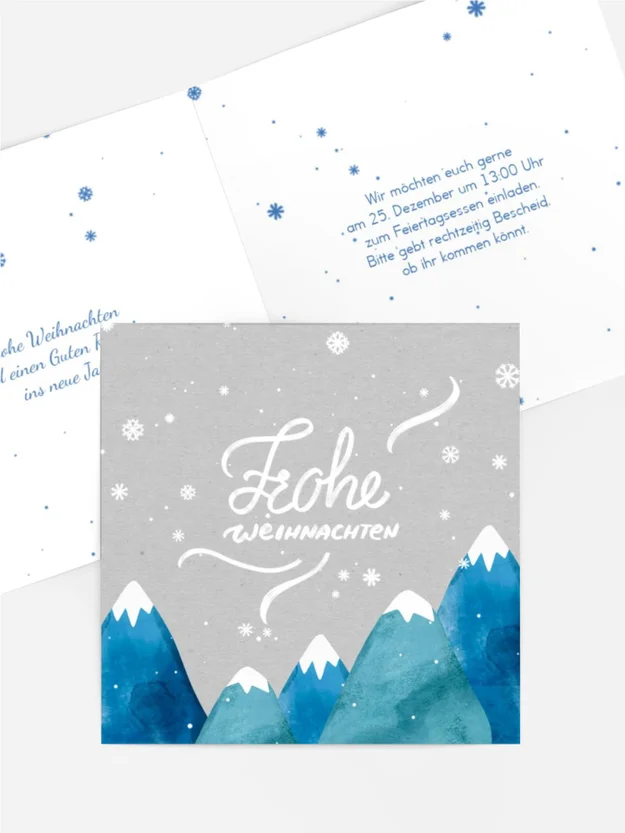 Einladung Weihnachten Schneebedeckte Berge