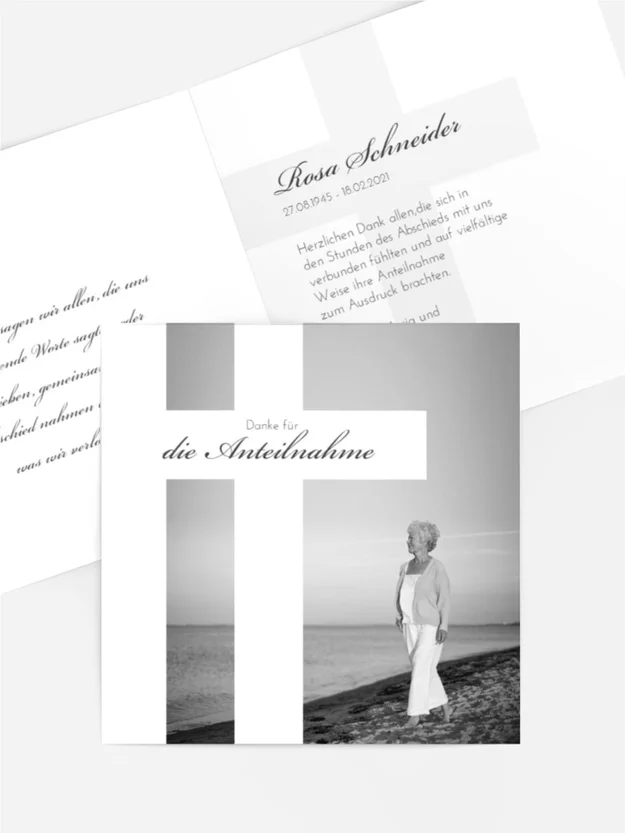 Trauerdanksagung Zusammen mit Gott