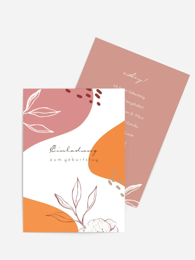 Geburtstagseinladung einfaches Blumenbeet