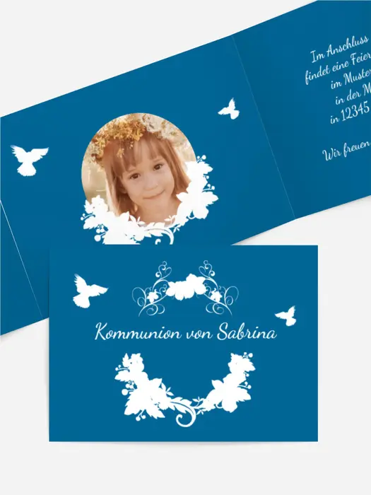 Einladung Kommunion Vogel