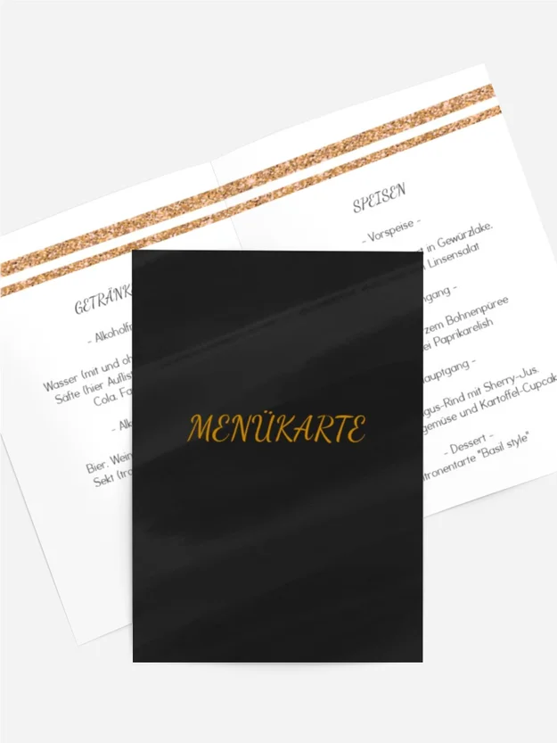 Menükarte Geburtstag Glamourstreifen Menükarte Geburtstag Glamourstreifen