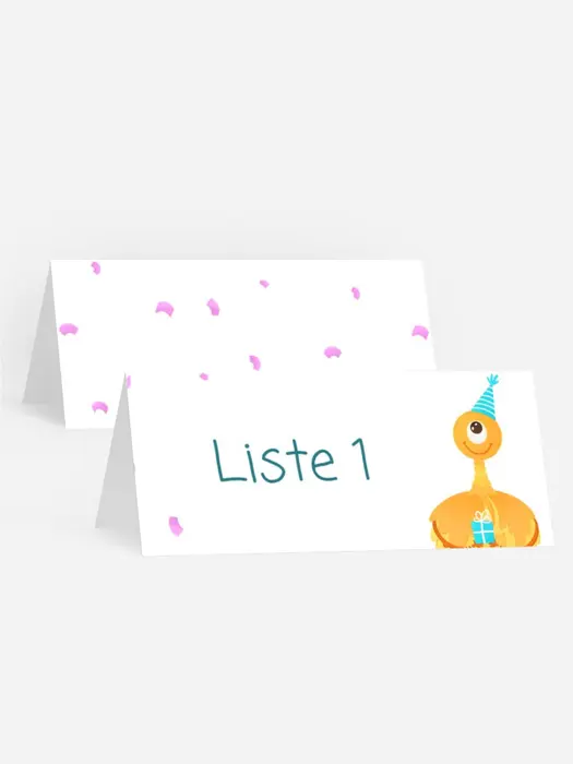 Tischkarte Geburtstag Monster AG