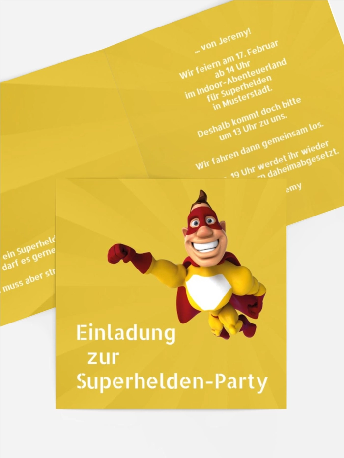 Geburtstagseinladung Superheld 2 Geburtstagseinladung Superheld 2