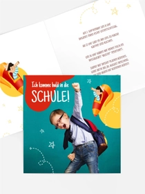 Einladungskarte Einschulung Superheld