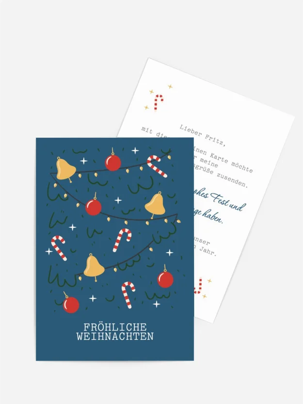 Grußkarte Weihnachten Weihnachtsbaum im Urlaub