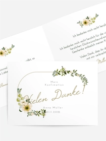 Dankeskarte Konfirmation Mit Blumen verschlungen