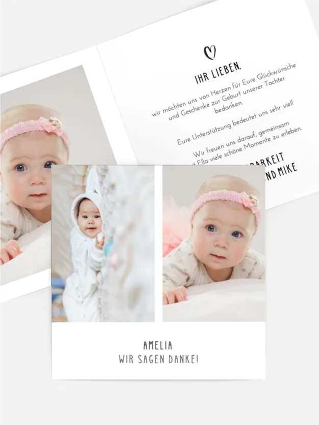 Baby Dankeskarte Lebensanstrengungen