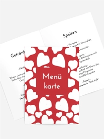 Menükarte Geburtstag  Herzen Hintergrund
