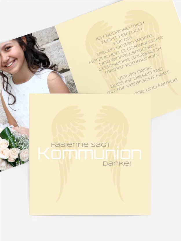 Kommunion Dankeskarte Schutzengel