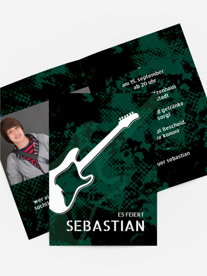 Einladung zum Geburtstag Karte Guitar