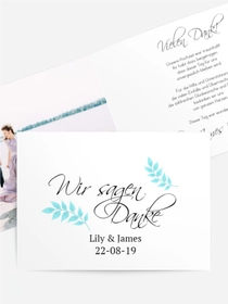 Dankeskarte Hochzeit "Blattbogen"