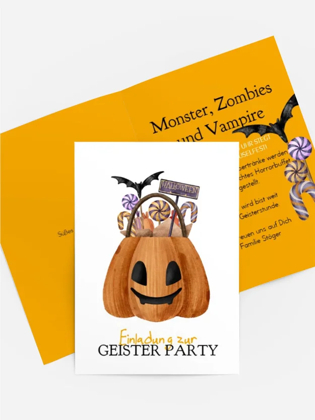 Halloween Einladung Böser Kürbis