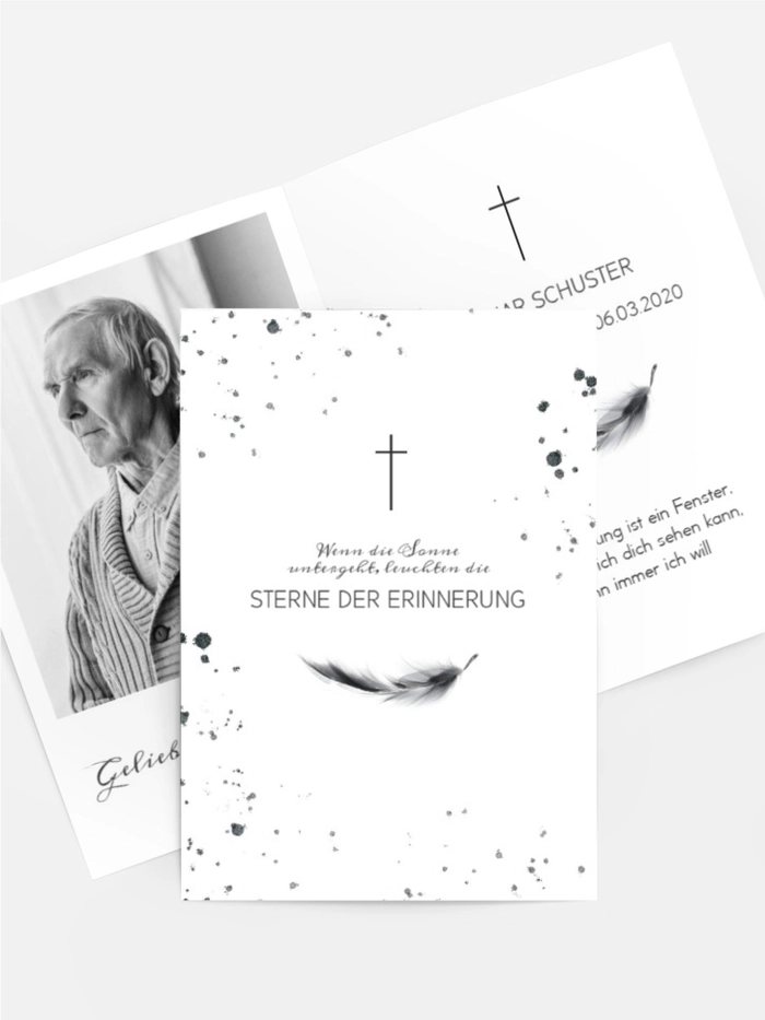 Sterbebildkarte Schlicht & Angemessen