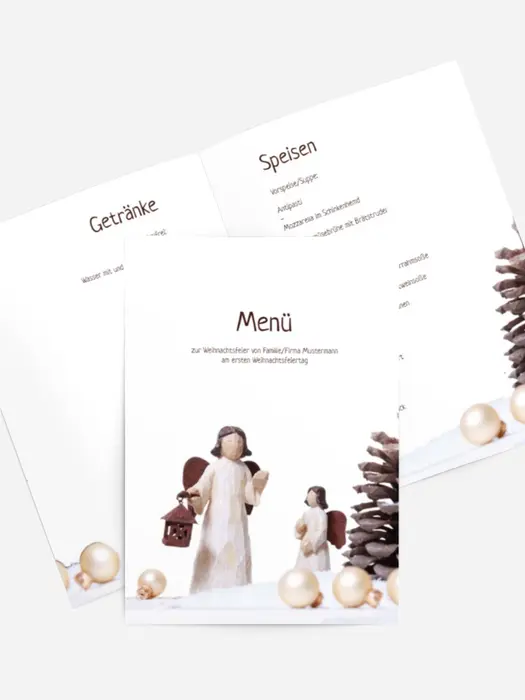 Weihnachtsmenükarte Weihnachtsengel