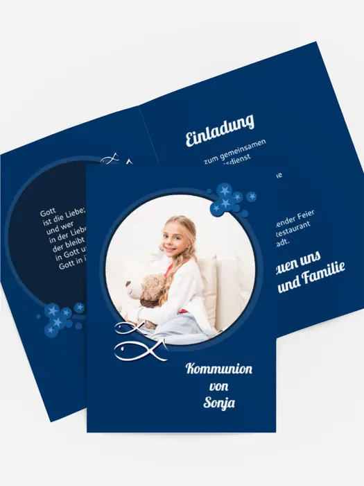 Einladungskarte Kommunion Star