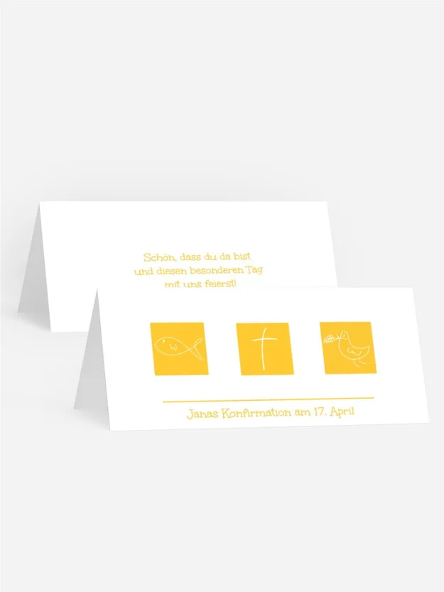 Tischkarte Konfirmation Triple