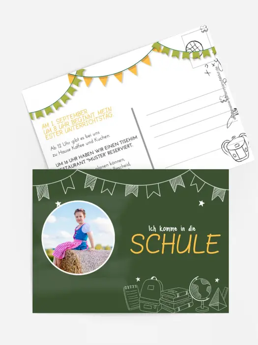 Einladungskarte Einschulung Herbstanfang Einladungskarte Einschulung Herbstanfang