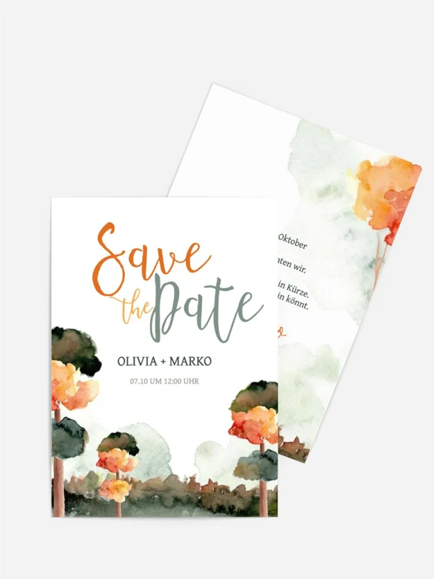 Save the Date Karte Blumenflecken