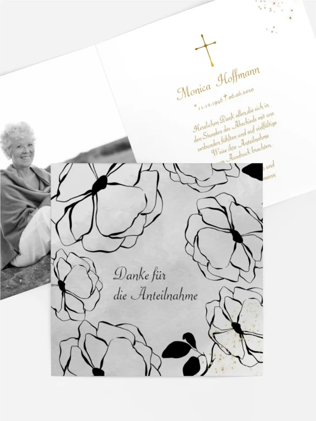 Trauerdanksagung Schwarze Blütennacht