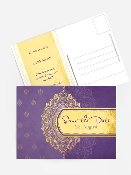 Save the Date Karte zur Hochzeit Mumbai